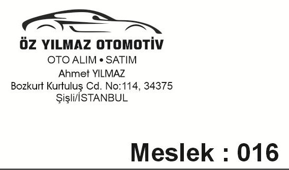 Meslek 016 otomotiv yatay kaşe örneği