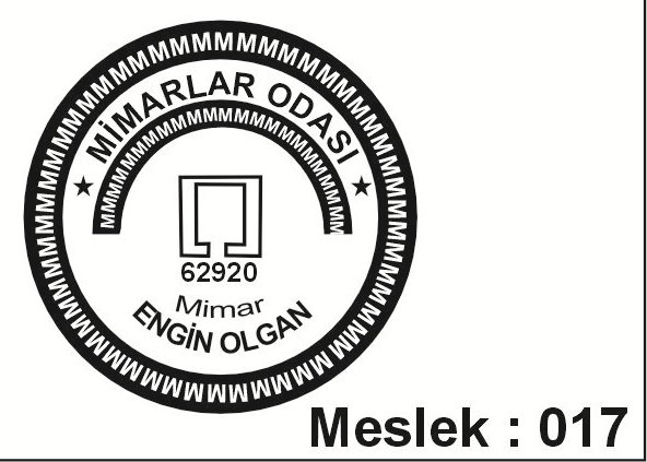 Meslek 017 mimarlar odası yuvarlak kaşe örneği