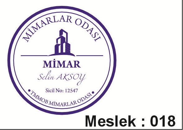 Meslek 018 mimar yuvarlak kaşe örneği