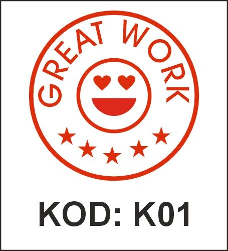 K01 Great Work öğretmen kaşesi desen örneği