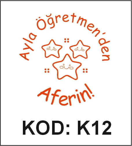 K12 Gülen Yıldızlar öğretmen kaşesi desen örneği