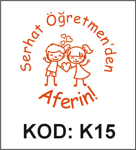 K15 Öğrencili Aferin öğretmen kaşesi desen örneği