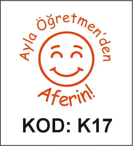 K17 Gülen Yüz Aferin öğretmen kaşesi desen örneği