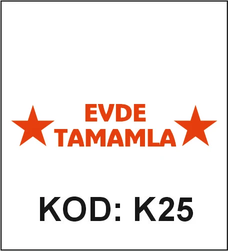 K25 Evde Tamamla öğretmen kaşesi desen örneği