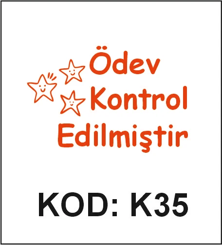 K35 Yıldızlı Ödev Kontrol öğretmen kaşesi desen örneği
