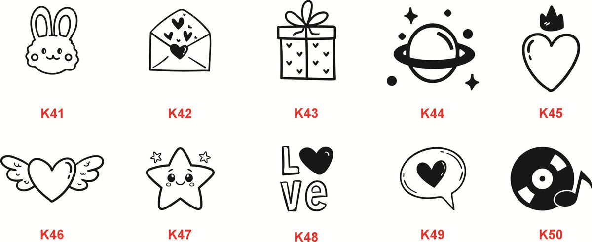 Tekstil kaşesi görsel kolajı K41-K50
