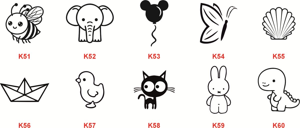 Tekstil kaşesi görsel kolajı K51-K60