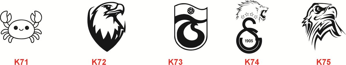 Tekstil kaşesi görsel kolajı K71-K75