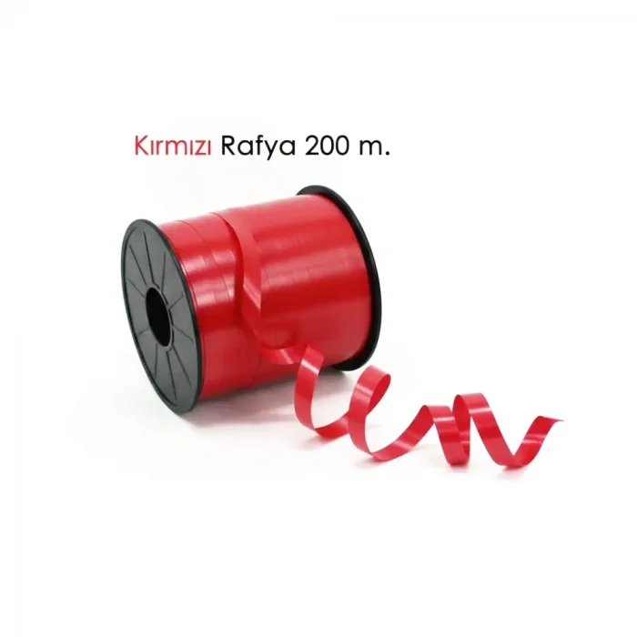 8MM DÜZ KIRMIZI ŞERİT RAFYA 200 METRE